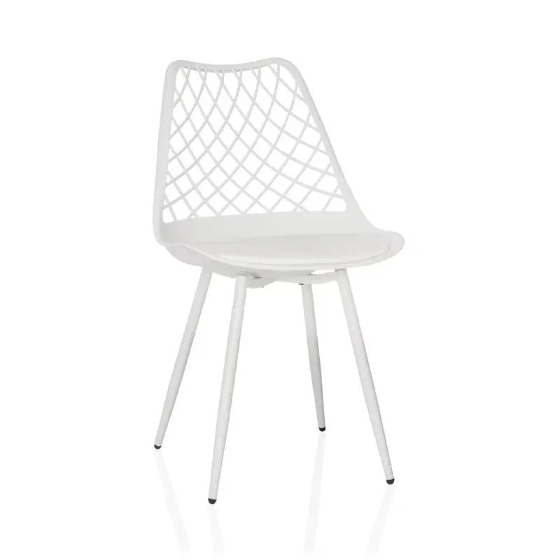 hjh LIVING Outdoorstuhl Gartenstuhl Stuhl Esszimmerstuhl Kunststoff Weiß - 4064323107156
