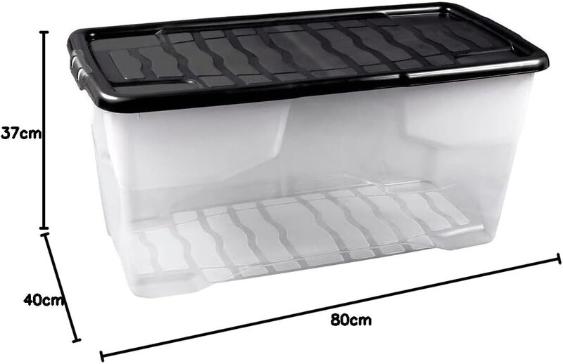 Strata Aufbewahrungsbox Kiste Stauraum Deckel 80L 80x40x37cm transparent - 5021711059120