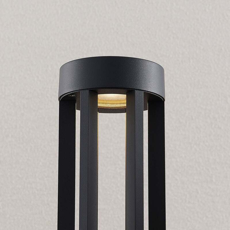 Lindby Wegeleuchte Gartenleuchte LED Außenlampe Jordis dunkelgrau Aluminium Glas - 4251096554458