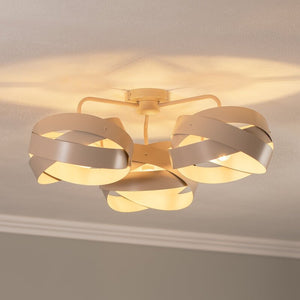 B-Ware Euluna Deckenleuchte Lampe Tornado Deckenbeleuchtung beige 3-flammig Metall