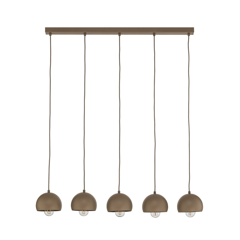 Hängelampe Sool 5-flammig LED Pendelleuchte dimmbar beige matt Stahl 95cm - 5907565912166