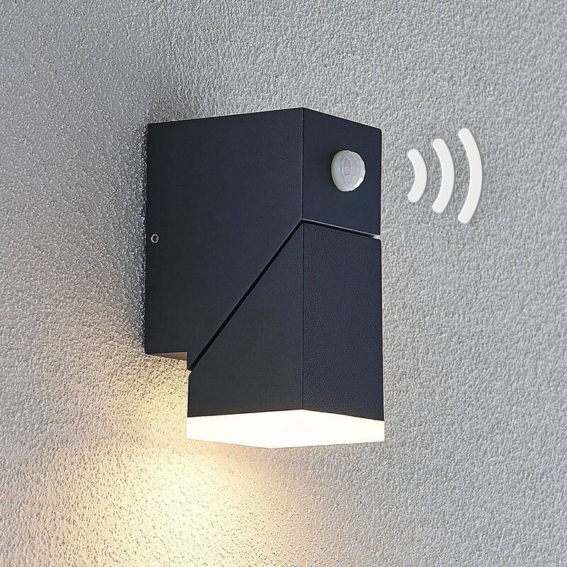 Lindby Wandleuchte Außen anthrazit Sally LED Gartenlampe mit Bewegungsmelder - 4251096554380