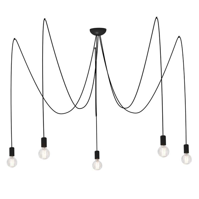 Nowodvorski Lighting Hängeleuchte Spider in Schwarz fünfflammig Deckenlampe Spot - 5903139678896