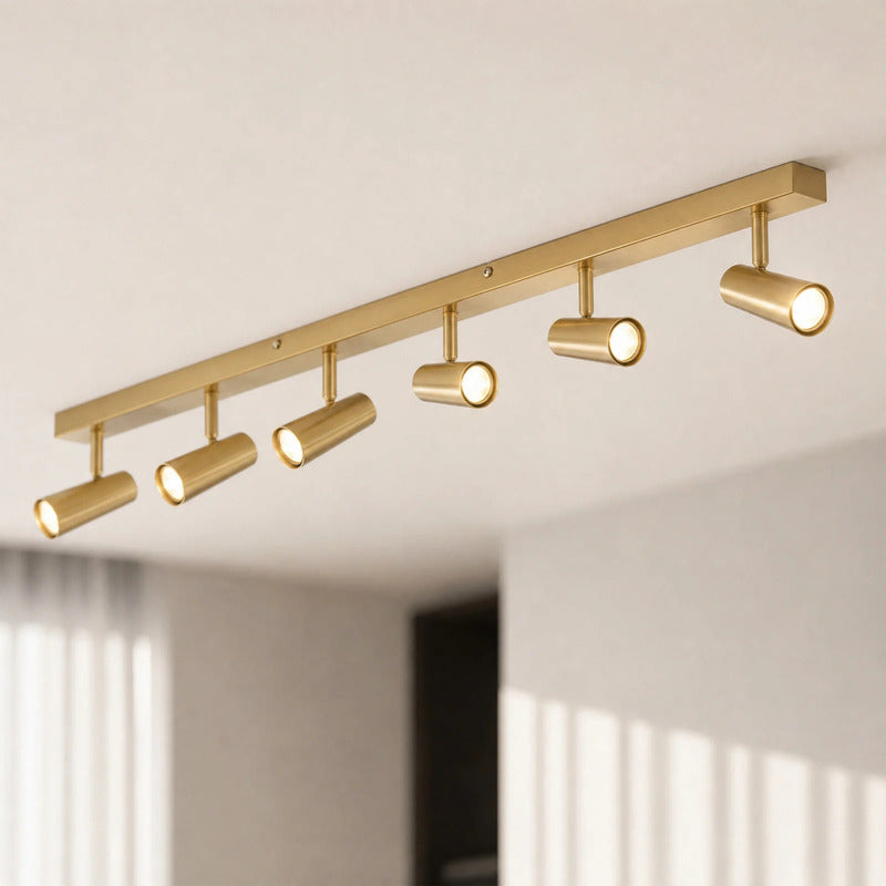 Lindby Deckenstrahler Iluna 6-flg LED Strahler dimmbar messing 95x4,2cm Lampe - 4255830913969