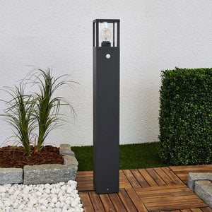 B-Ware Lucande Wegeleuchte Klemens LED Gartenleuchte anthrazit 90cm mit Bewegungsmelder