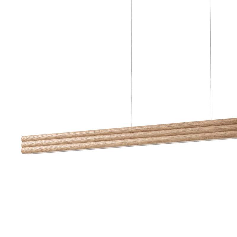 Lucande LED Hängeleuchte Annetta dimmbar CCT Holz grau 117cm Touchdimmer 2700lm - 4255830911149
