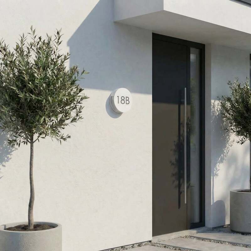 Lucande Außenwandleuchte Advero LED Garten hellgrau CCT Hausnummern Buchstaben - 4255830908873