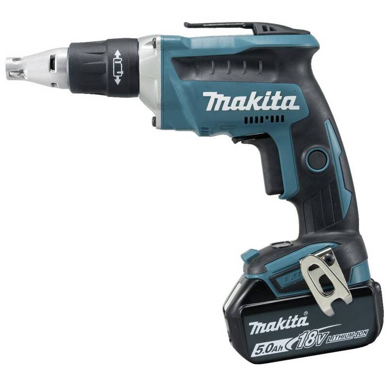Makita Akku-Schrauber DFS452RTJ 18V 5Ah Li-Ion Schrauber mit Gürtelklip Licht - 0088381813594