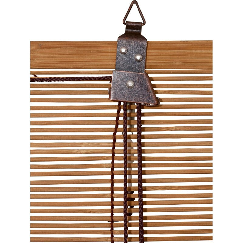 Bambus-Raffrollo 100 cm x 160 cm Dunkle Eiche Fensterdekoration Stabil - 4007873407413
