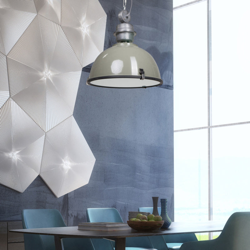 Steinhauer Hängeleuchte Bikkel LED Pendelleuchte dimmbar olivgrün silber 47 cm - 8712746102451