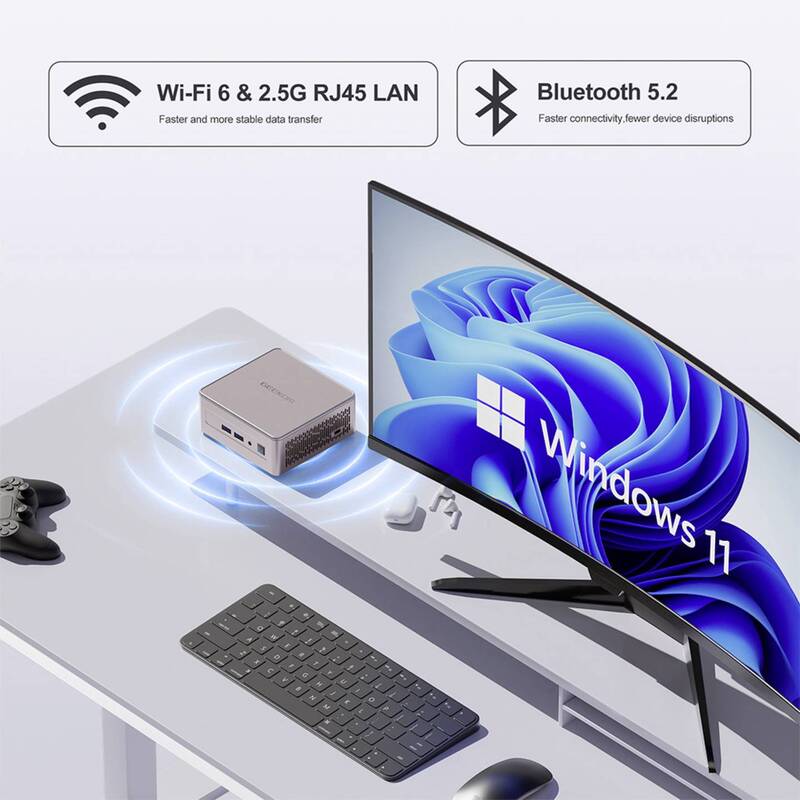 GEEKOM Mini-PC A5 AMD Ryzen 7 5825U rosegold kompakt leistungsstark SSD 512GB - 4064161338323