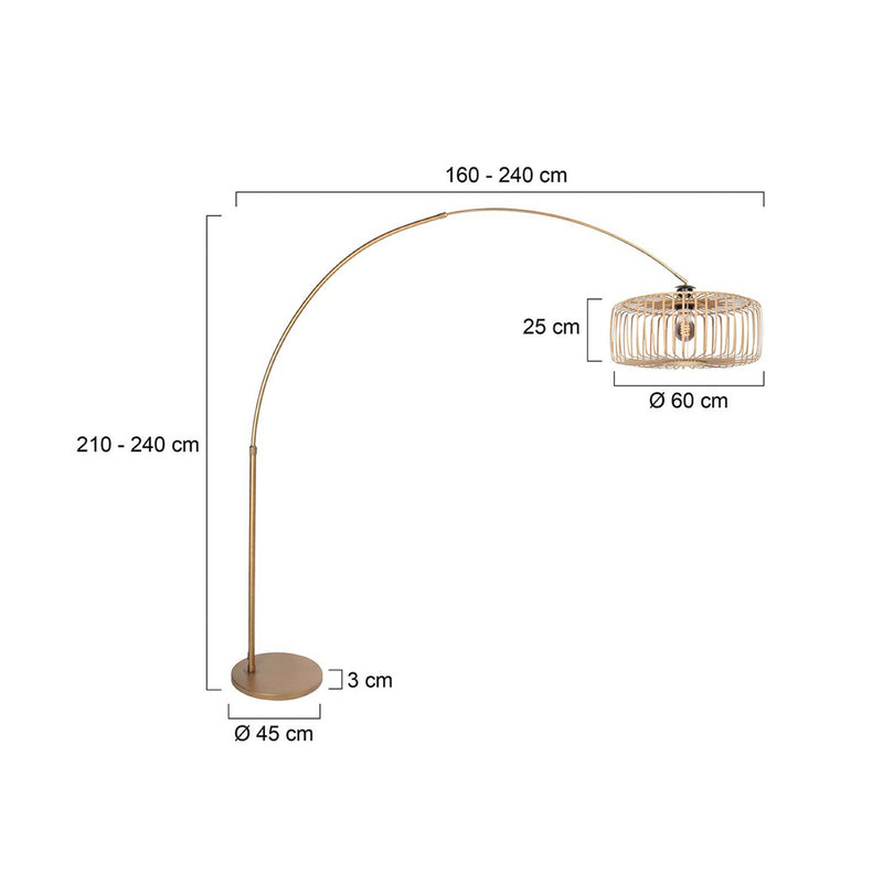 Steinhauer Bogen-Stehlampe Sparkled Light dimmbar Holz Leuchte bronze 240cm - 8712746179910