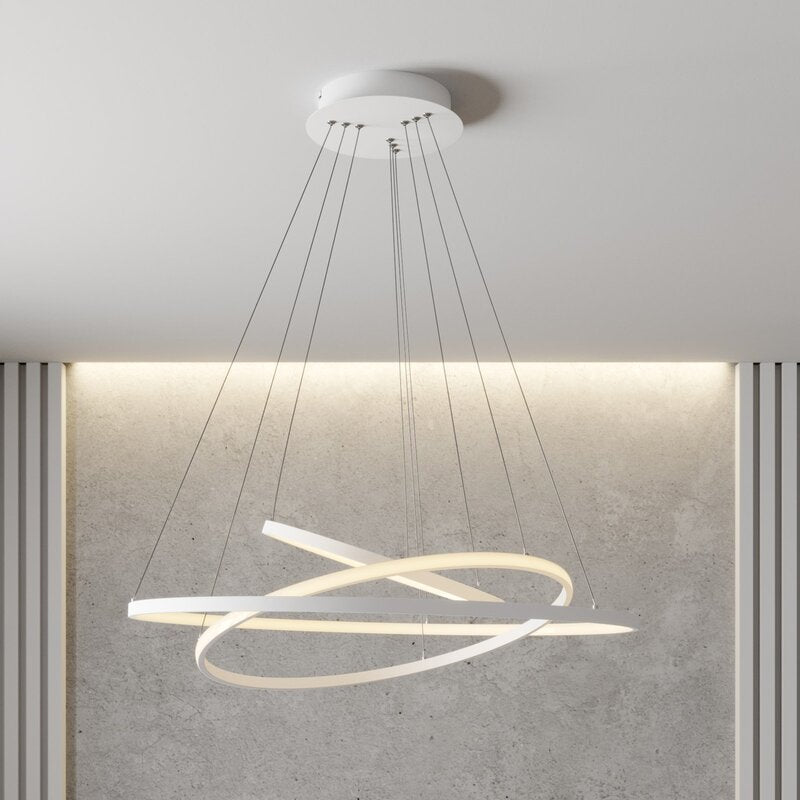 Lucande Pendelleuchte Pendellampe LED Ezana weiß Metall Inneneinrichtung dimmbar - 4251096556841