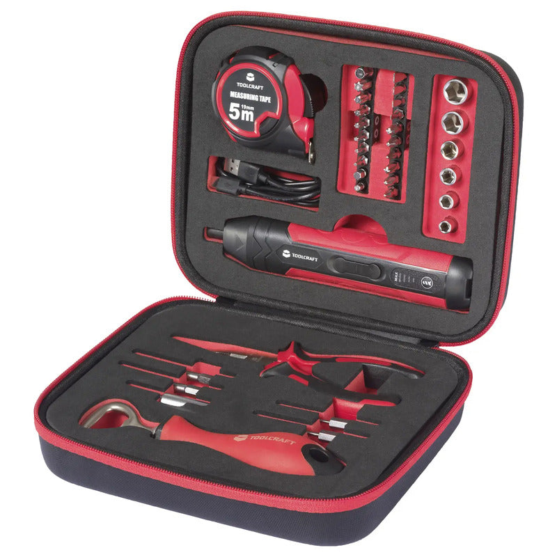 TOOLCRAFT Adventskalender Werkzeug Set Schraubendreher Bits Zange Maßband Etui - 4064161472881