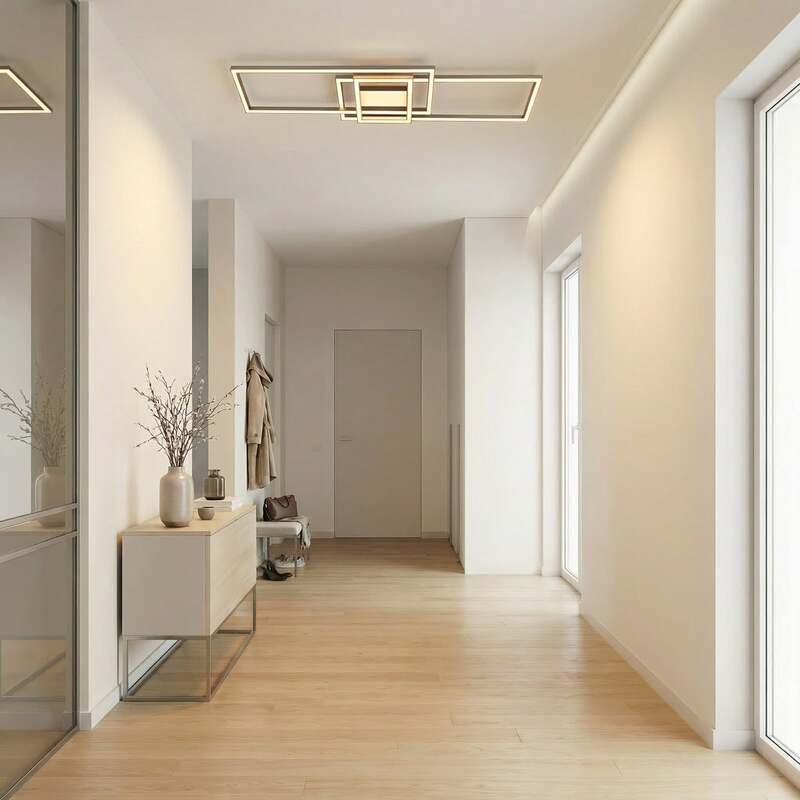 Lindby Deckenleuchte Mairin LED dimmbar CCT Fernbedienung nickel 105x25cm - 4255830900174