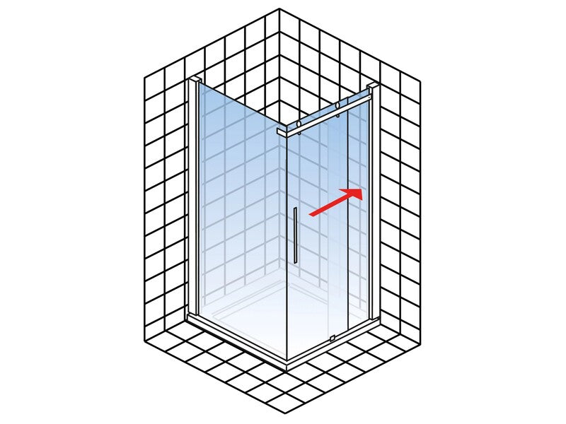 Schulte Schiebetür Toura inkl Seitenwand Türanschlag rechts 90x120cm transparent - 4060991060939
