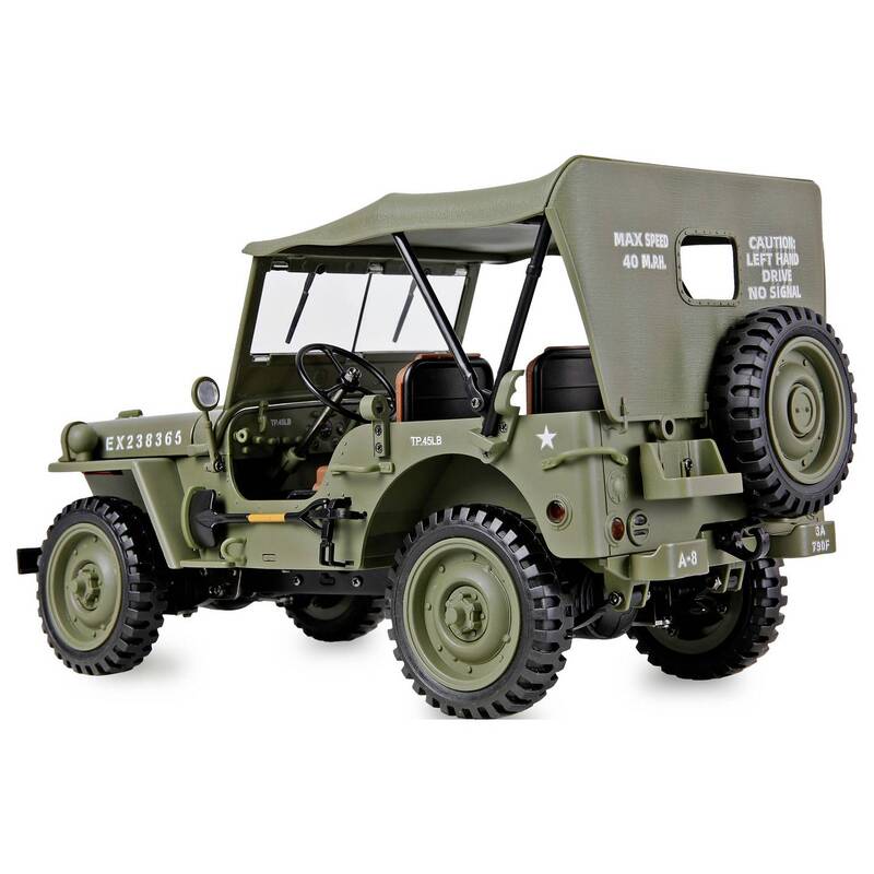 Amewi Jeep Willys MB Crawler RC Modellauto Elektro 4WD Allradantrieb 1:14 grau - 4262500346392