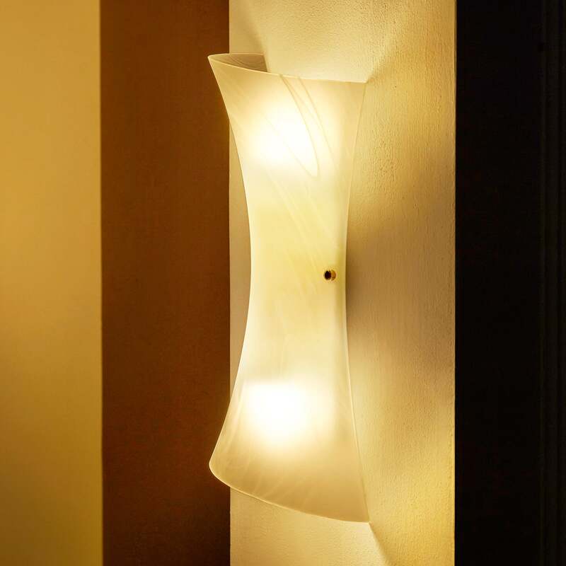 Lindby Wandleuchte Ebba LED Wandlampe dimmbar Glas alabaster chrom 39cm Höhe - 6291106556391