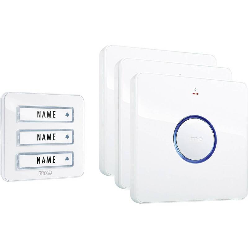 Funk-Türklingel 3-Familienhaus Komplett-Set 200m Reichweite LED-Ring - 4250109132539