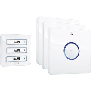 B-Ware Funk-Türklingel 3-Familienhaus Komplett-Set 200m Reichweite LED-Ring