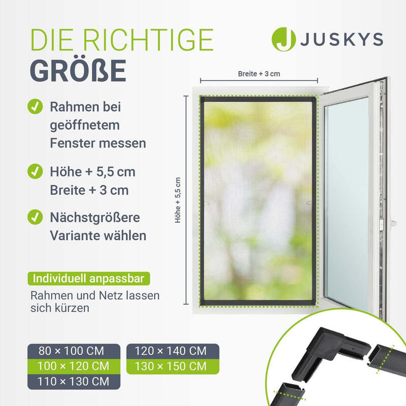 Fliegengitter Fenster Insektenschutz Aluminiumrahmen anthrazit 100x120cm robust - 4260565521495