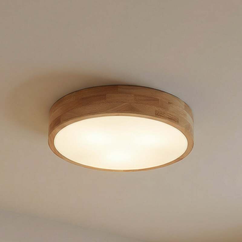 Lindby Tanju Deckenlampe Hängelampe Licht Deckenlicht Eichenholz Ø 40 cm E27 847 - 4251911729047