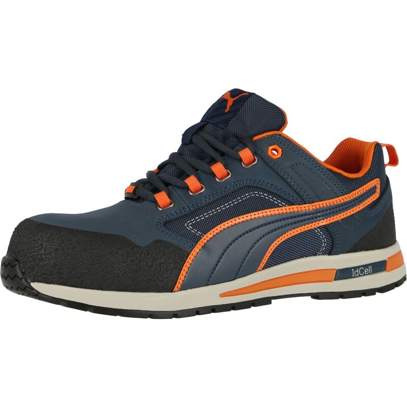 PUMA Sicherheitsschuh Crosstwist Low S3 Schuhgröße 44 Blau Orange Gummi Leder - 4051428062770