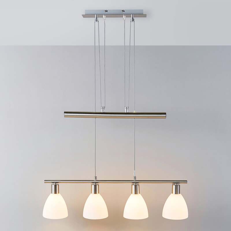 Lindby Hängelampe Hängeleuchte Simeon LED Pendelleuchte dimmbar nickel 73cm - 4251096505863