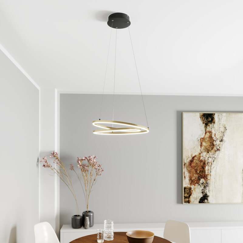 Lindby Pendelleuchte Hängelampe LED messing dimmbar Leuchte Lampe warmweiß - 4251096563702