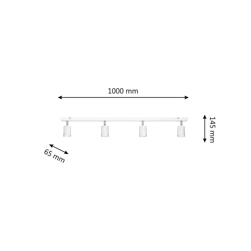 Deckenlampe Tune II weiß/chrom Metall 4-flammig länglich Deckenleuchte Lampe - 5902349234694