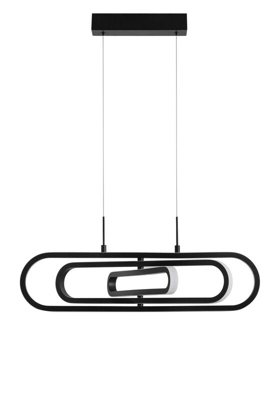 Nova Luce Pendelleuchte Hängeleuchte ARTE LED Lampe Matt Schwarz Warmweiß 64 cm - 5212017426000