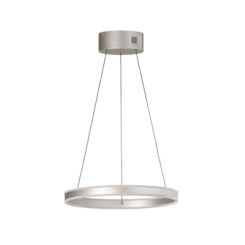 FISCHER & HONSEL Hängelampe Silvio LED Fernbedienung dimmbar nickel Ø50cm CCT - 4003694612036