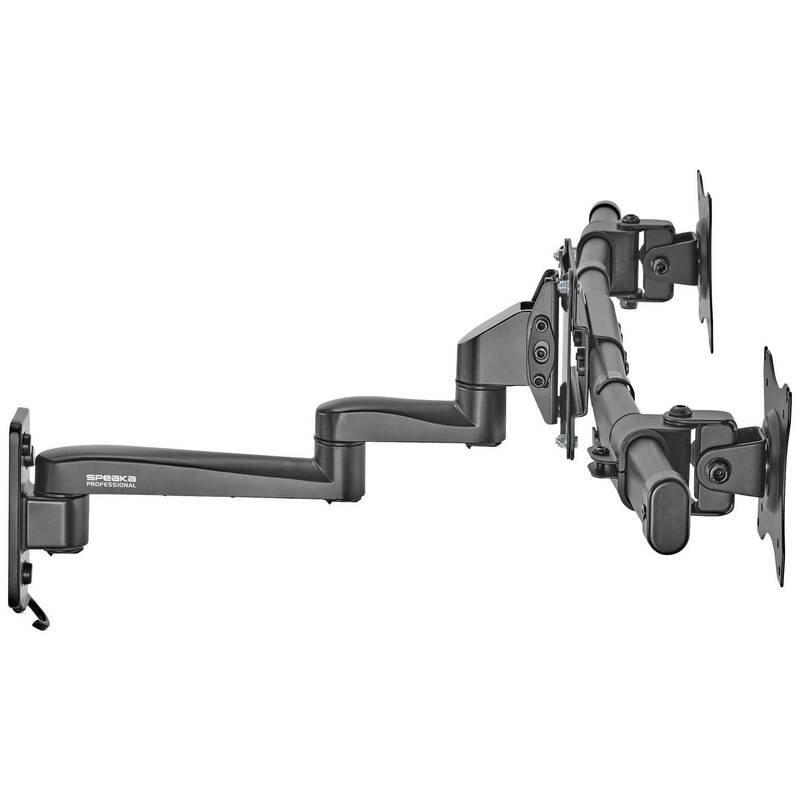 SPEAKA Monitor Wandhalterung SPTVM512 Doppelhalterung PROFESSIONAL schwarz Stahl - 4064161214832