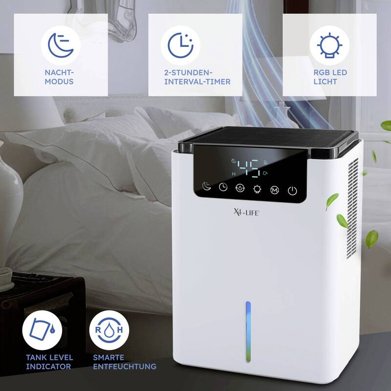 X4-LIFE Modell 4 Elektrischer Luftentfeuchter 700 ml/Tag für 20 m² schwarz - 4250679509014