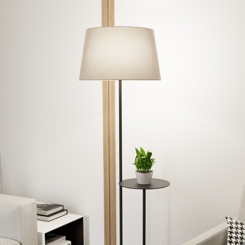 Hotel Stehlampe Stehleuchte schwarz beige Stoff Metall 150 cm - 5907106010986