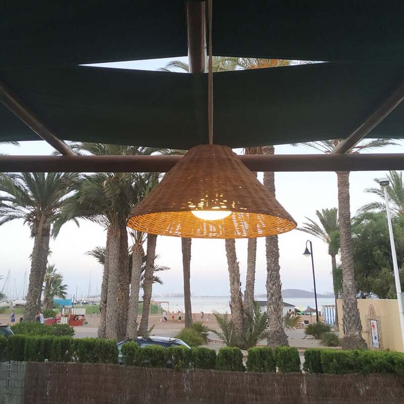 Newgarden Calobra LED-Pendellampe Akku Holz 18cm dimmbar IP54 Fernbedienung - 8435578501161