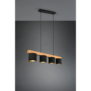 B-Ware Reality Pendelleuchte Cameron Hängelampe LED 4-flammig naturbelassen 75x12cm