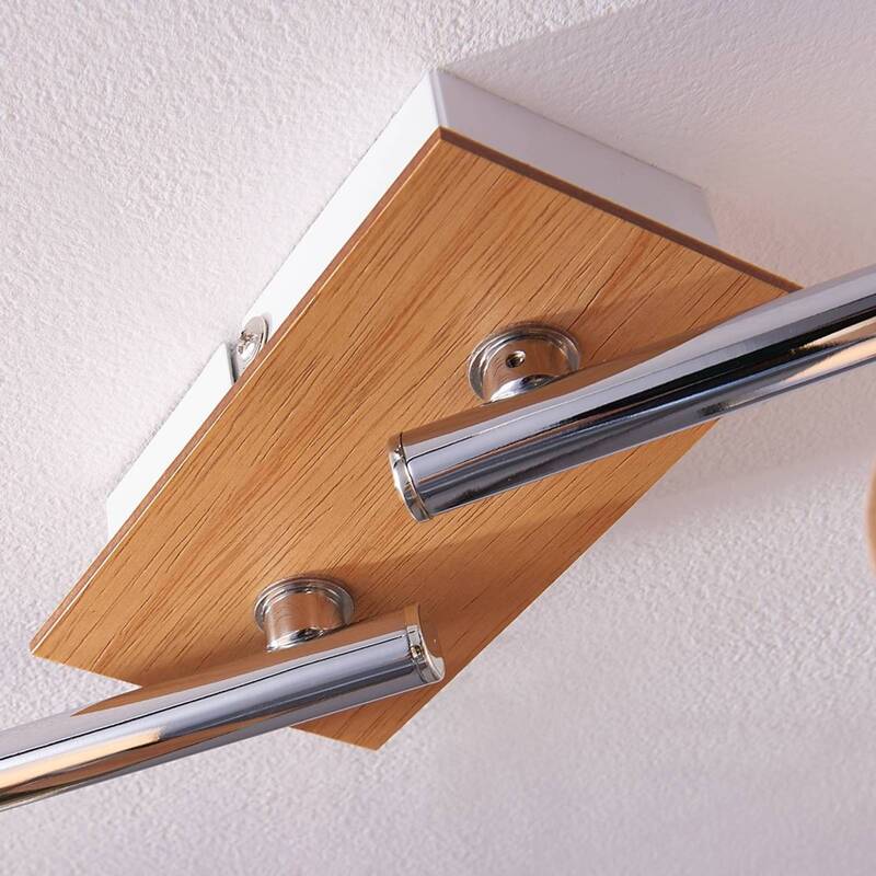 Lampenwelt Holz-Deckenstrahler Vivica 4-fl. Deckenlampe Deckenlampe Strahler - 4251096523546