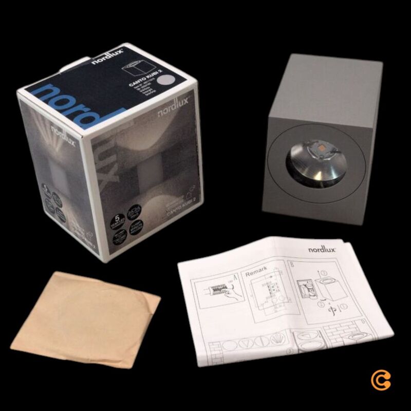 Nordlux Außenwandleuchte Canto Kubi 2.0 LED Gartenlampe Wandleuchte grau IP44 - 5701581483187