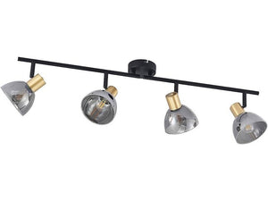 B-Ware Lindby Aniol Deckenstrahler vierflammig Glas grau schwarz Deckenlampe Lampe E14