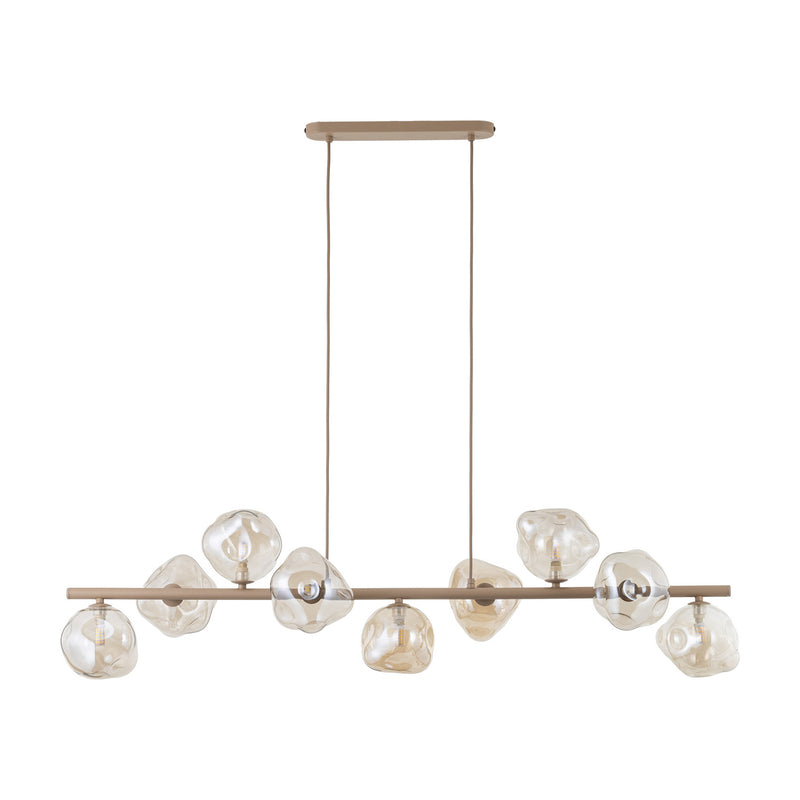 TK-Lighting Hängeleuchte Lava LED Pendelleuchte 9-flammig dimmbar beige 116x33cm - 5906135111107
