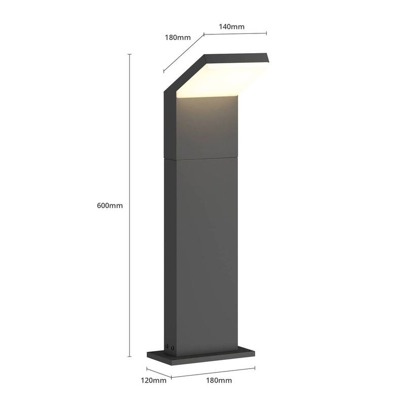 Arcchio Wegeleuchte Gartenleuchte Yolena LED Pollerleuchte anthrazit 60cm IP65 - 4251096536034