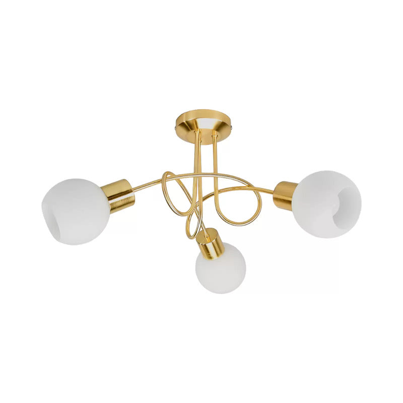 Lindby Deckenlampe Elaina LED Lampe dimmbar messing Ø52cm 3-flg Glas E14 - 6291106553369