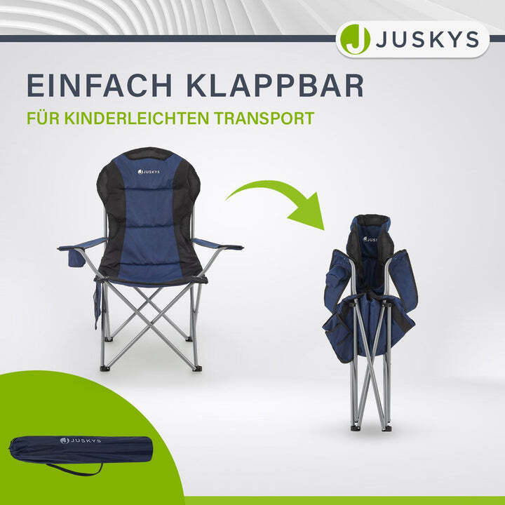 Campingstuhl Lido Klappstuhl gepolstert Getränkehalter Tragetasche Dunkelblau - 4260565528760