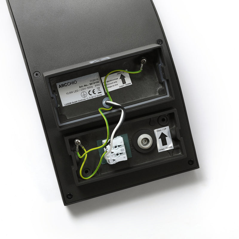 Arcchio Außenwandleuchte Advik Wandleuchte LED IP65 grafitgrau Metall Lampe - 4251096566338