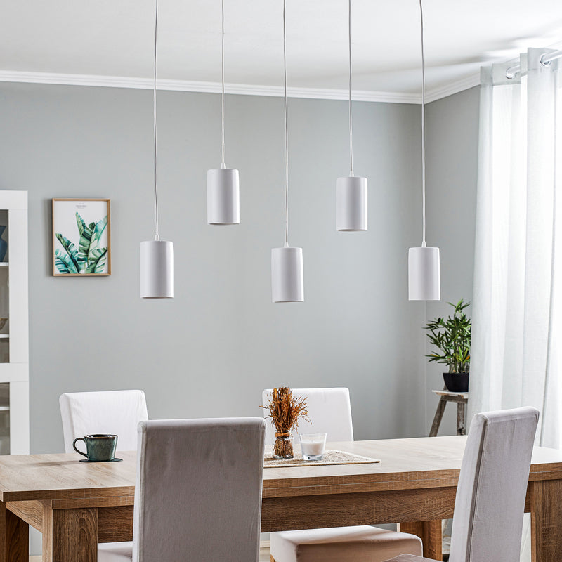 Pendelleuchte ZW Tube 170 Hängeleuchte 5-flammig dimmbar weiß 95x10cm Stahl - 5907623621931