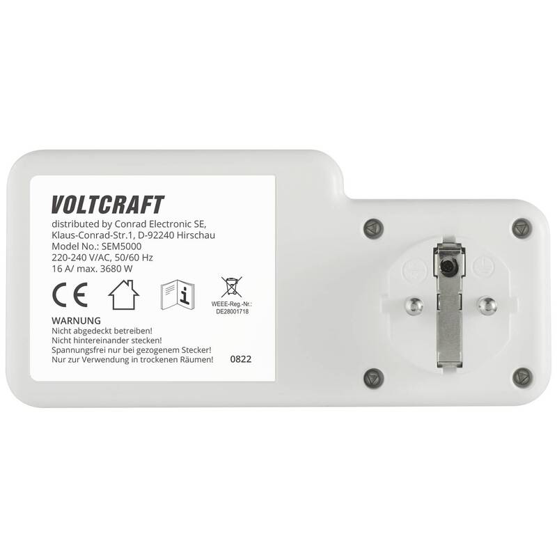 VOLTCRAFT Energiekostenmessgerät Kostenprognose Alarmfunktion Überspannungsalarm - 4064161218847