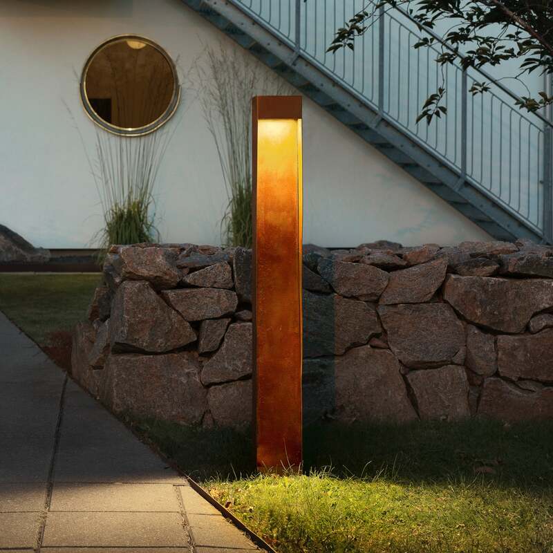 Konstsmide Wegeleuchte Rho LED Gartenlampe dimmbar rostfarben 100cm IP54 - 7318307360974