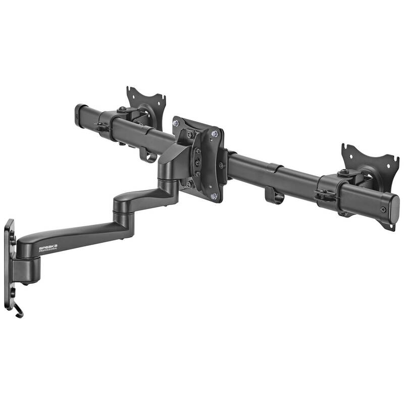 SPEAKA Monitor Wandhalterung SPTVM512 Doppelhalterung PROFESSIONAL schwarz Stahl - 4064161214832