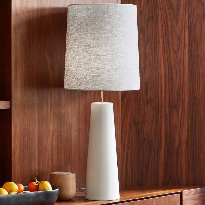 MARKET SET Tischleuchte Lampe Keramikfuß weiß 101cm E27 Designer-Leuchte 60W - 3188000774354